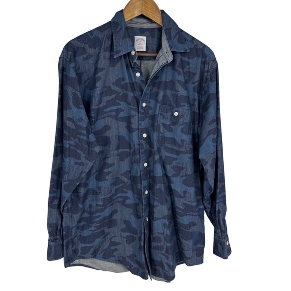 Brooks Brothers Mens Camouflage Button-Up Regular Fit Shirt Size M - Picture 1 of 12